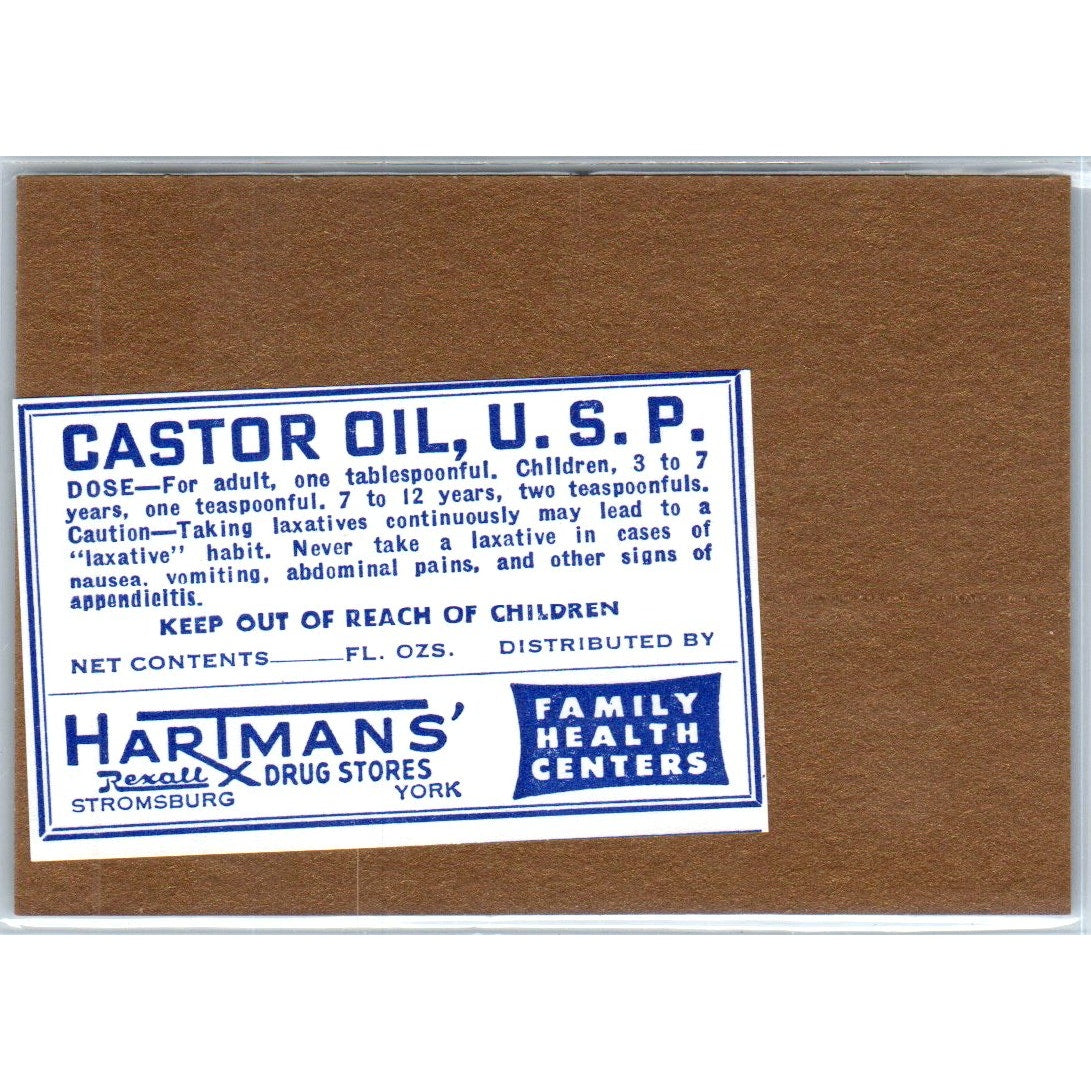Hartmans' Rexall Drug Stores Stromsburg York Antique Apothecary Label TH2-AL