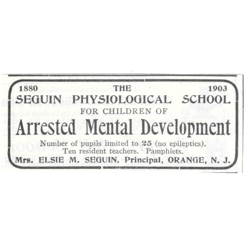 Elsie M. Seguin Physiological School Orange NJ 1903 Magazine Ad AF7-SS5