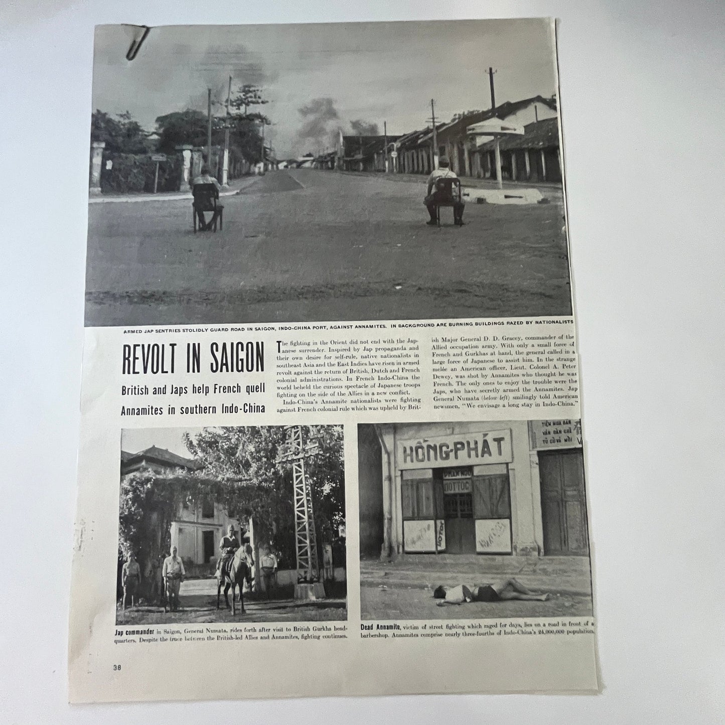 Revolt in Saigon - 2 Pages 1940s WWII Era Article V30-1