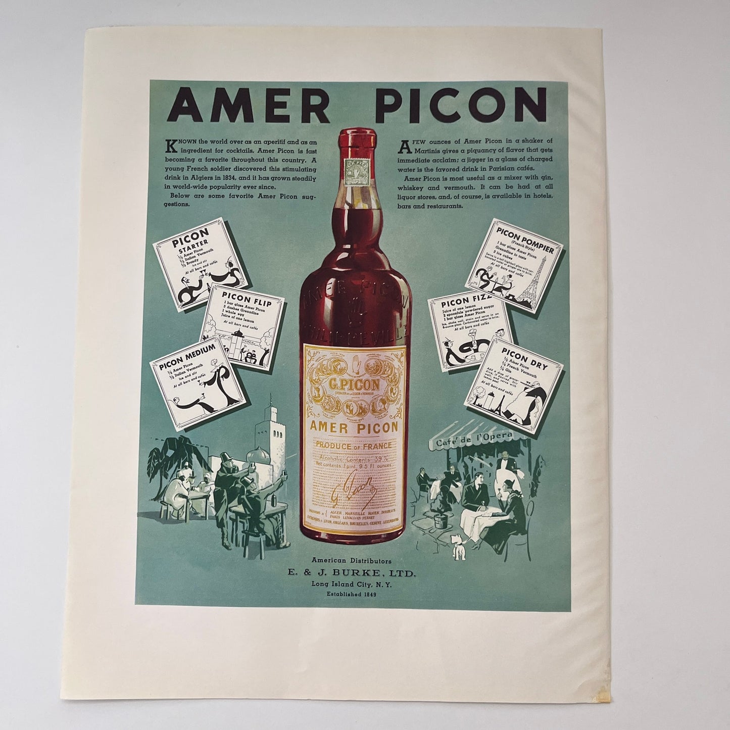 E&J Burke Ltd Amer Picon Long Island City NY 1935 Ad V1-5