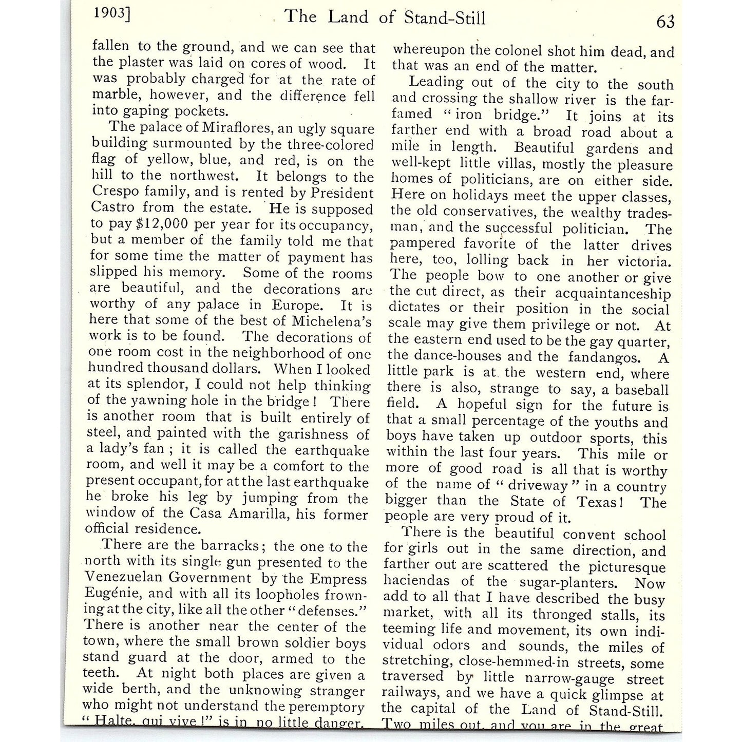 President Castro Bids Goodbye to Minister Bowen Photo 1903 Art Print AG7-2