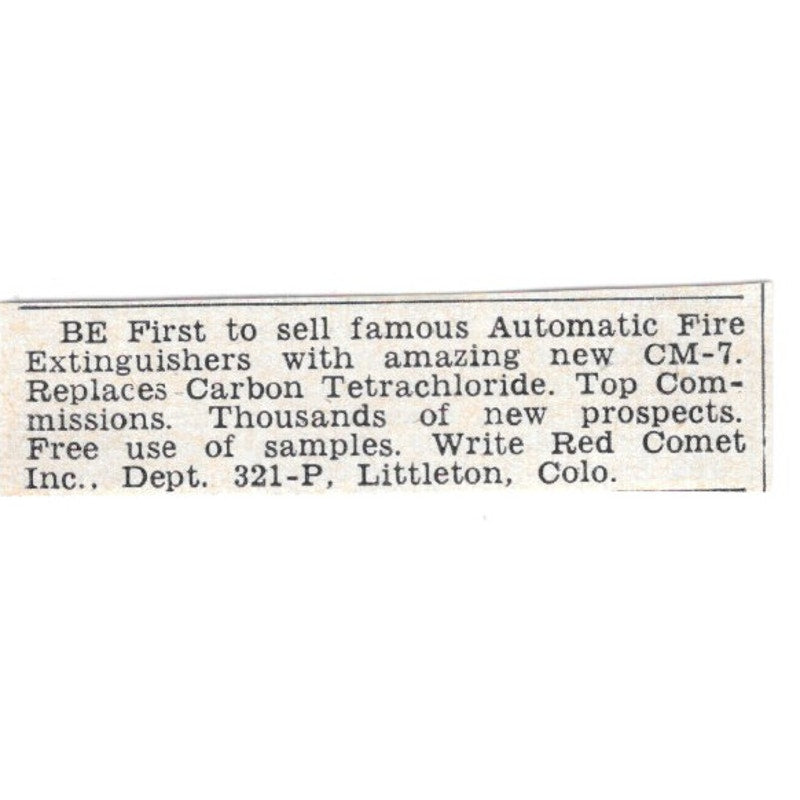 Automatic Fire Extinguishers - Red Comet Inc, Littleton OH 1955 Ad AG1-S7