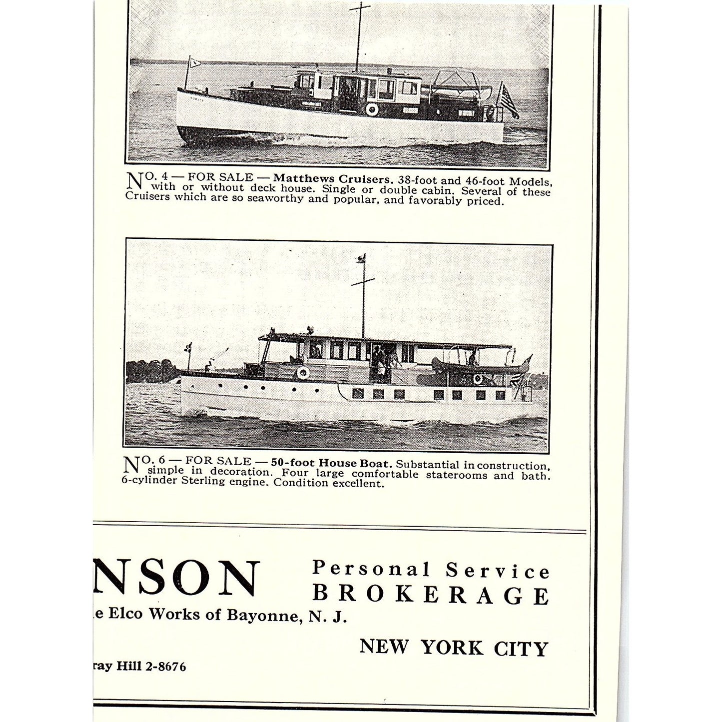 Twin Turbine Yacht "Nahlin" G.L. Watson & Co Glasgow Scotland 1932 Ad AG2-M17