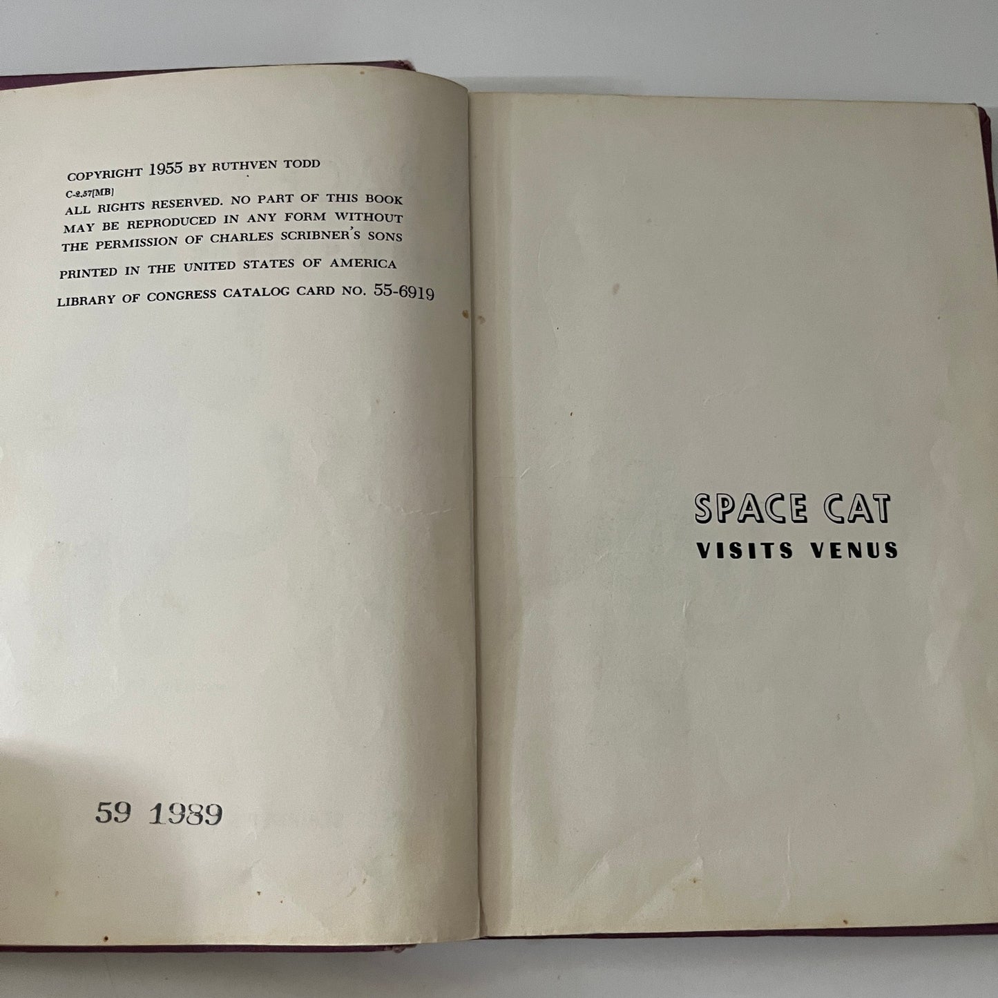 Vintage 1955 SPACE CAT Visits Venus by Ruthven Todd Hardcover Paul Galdone TK3