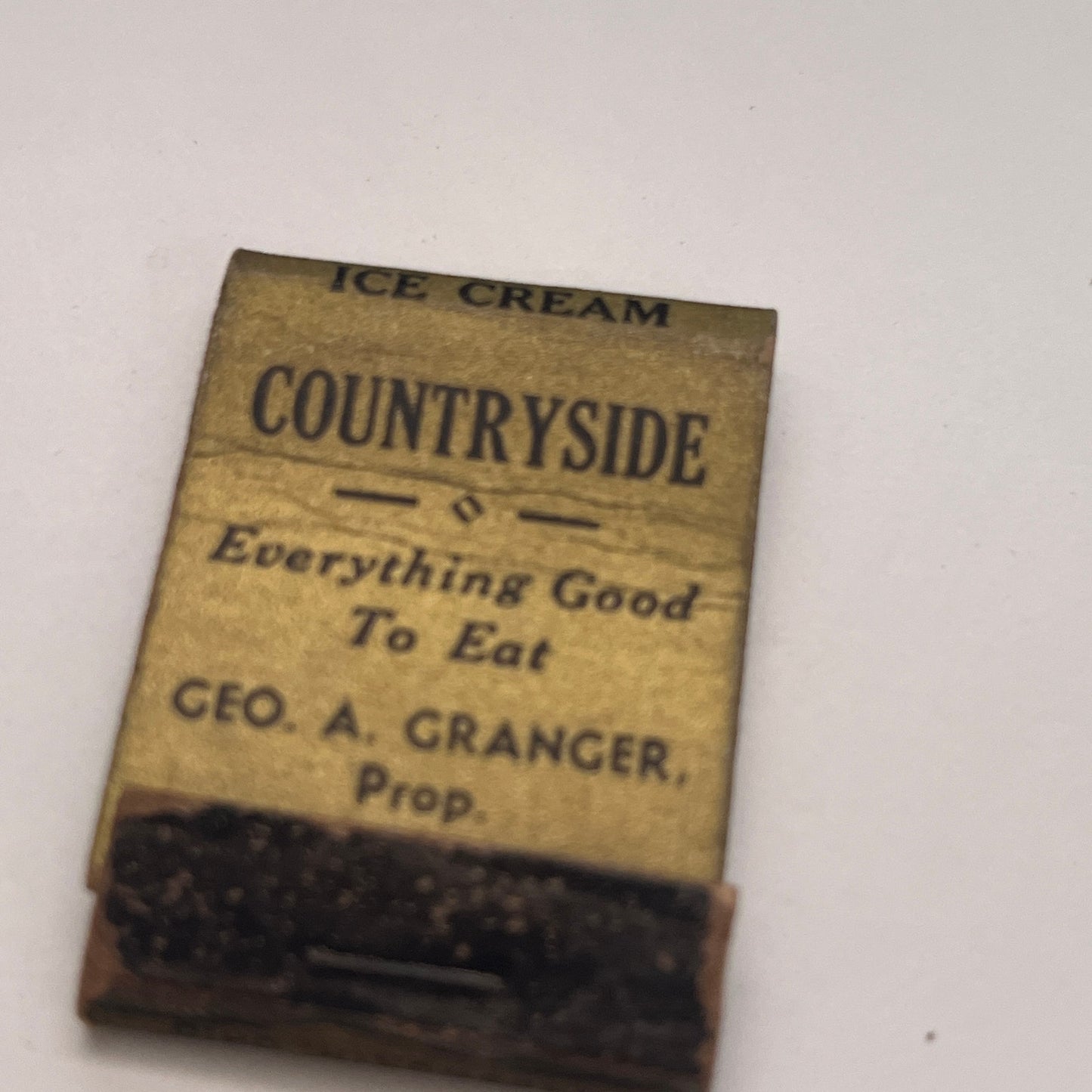 Countryside Cafe Geo A Granger Charlton-Sturbridge Line Matchbook Cover TB8-MB-5