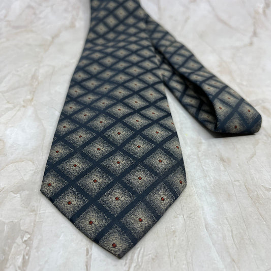 Retro Men's Principe Polyester Blue Checker Necktie Tie TG9-T1