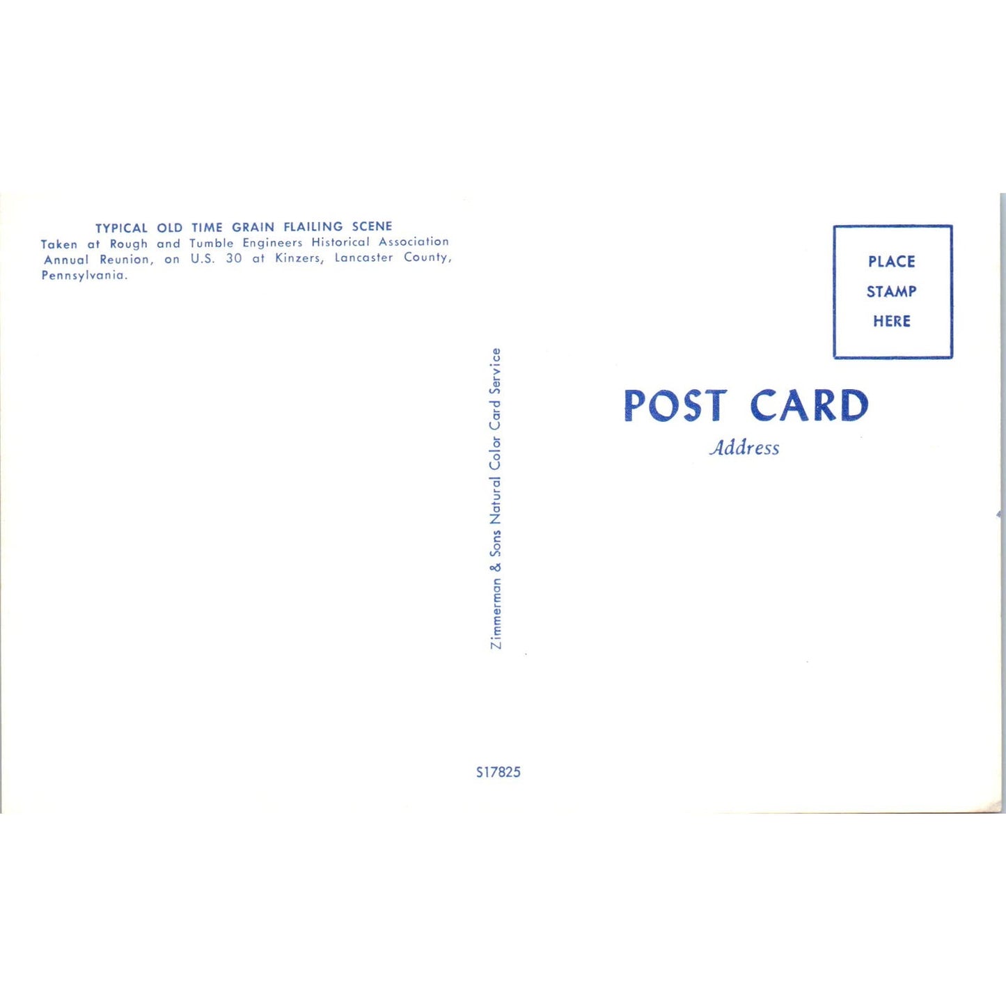 Amish Old Time Grain Flailing Pennsylvania Dutch Country Postcard PD7