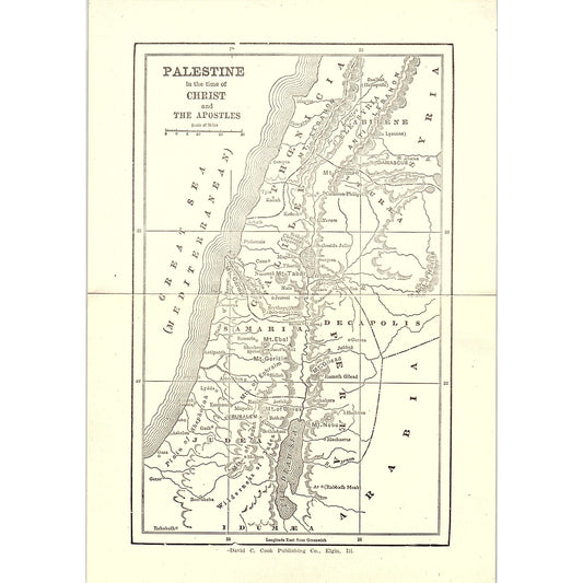 Palestine in the time of Christ and The Apostles 1905 Map SAG4-6