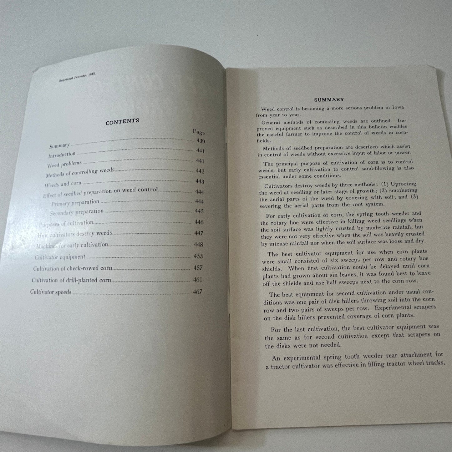 Weed Control in Growing Corn 1942 Ames Iowa Bulletin Booklet TK2-XB2