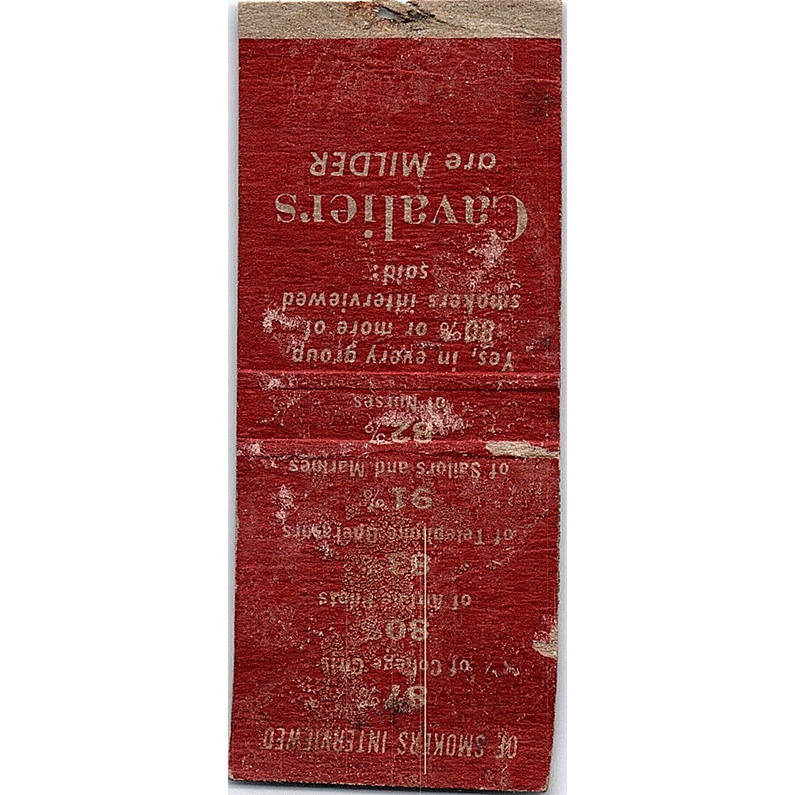 King Size Cavalier Cigarettes Vintage Matchbook Cover SF3-Y3
