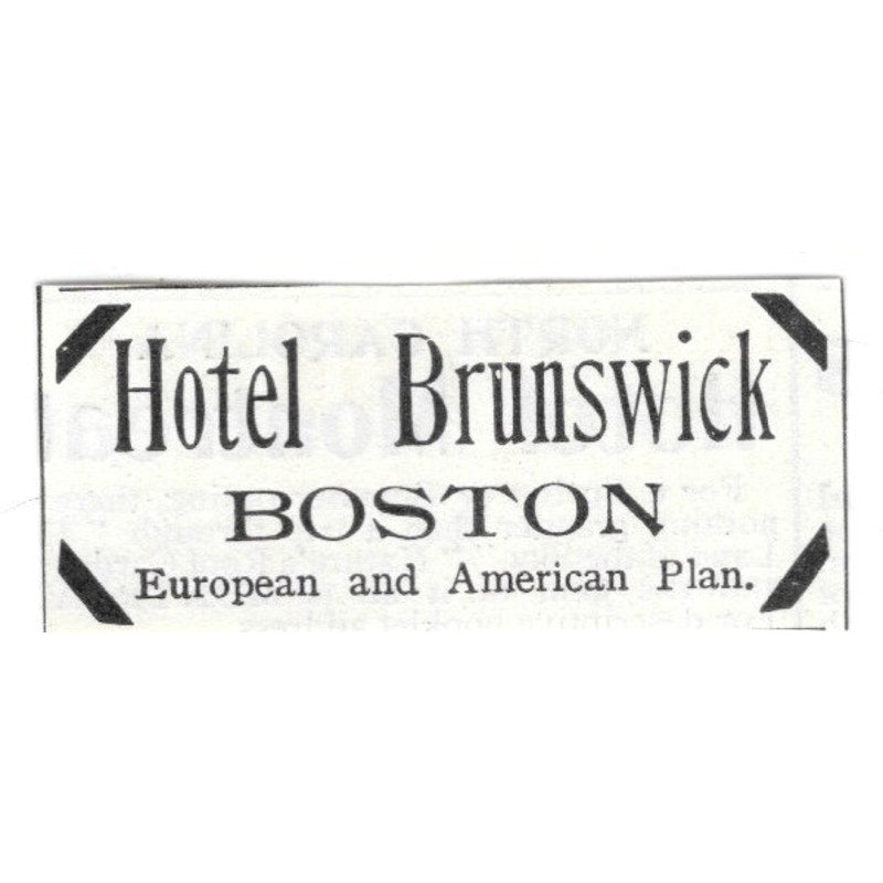 Hotel Brunswick Boston 1903 Ad AF8-S38