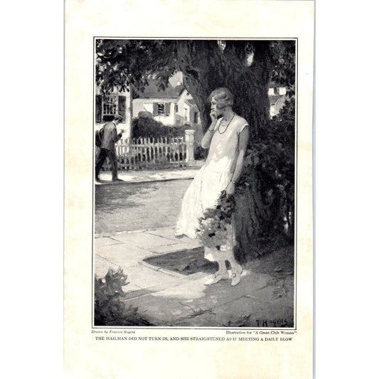 A Great Club Woman Illustration Frances Rogers 1924 Magazine Clip D23