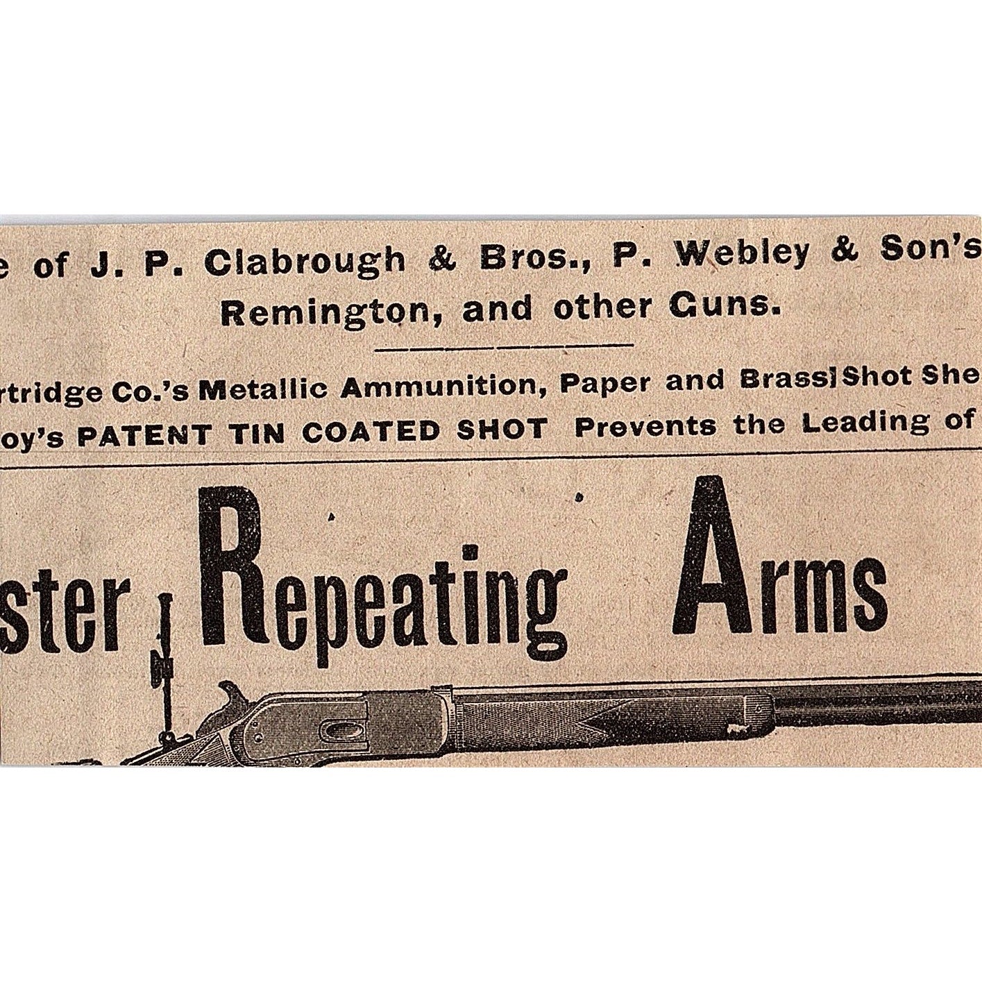 W.H. Baker & Co Three-Barrelled Breech Loading Guns Syracuse NY 1878 ad AG2-H4