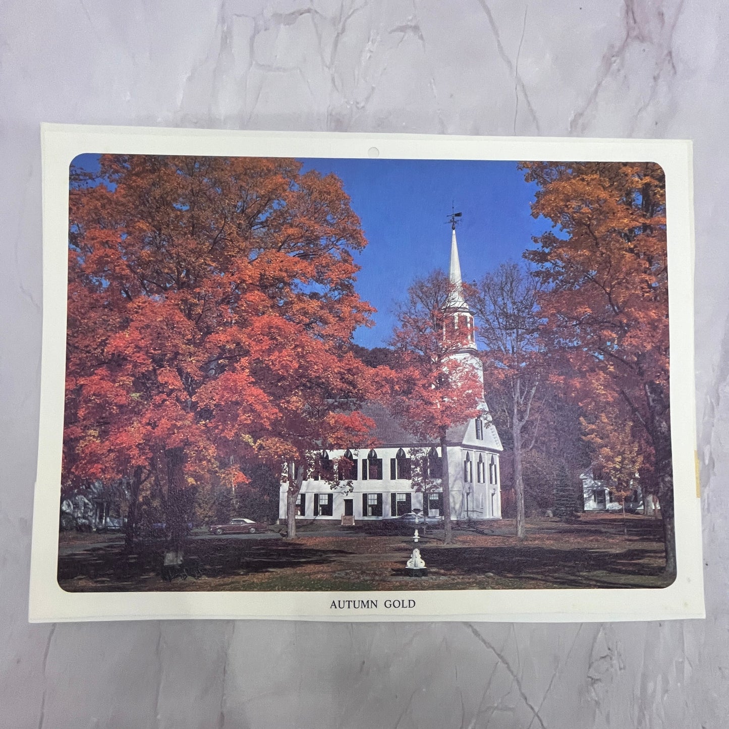 Townshend Church - Vermont Autumn Gold 7x10" Art Print V17