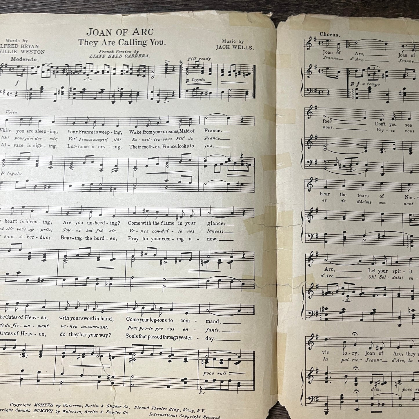 Joan of Arc They Are Calling You Alfred Bryan Jack Wells 1917 Sheet Music V13