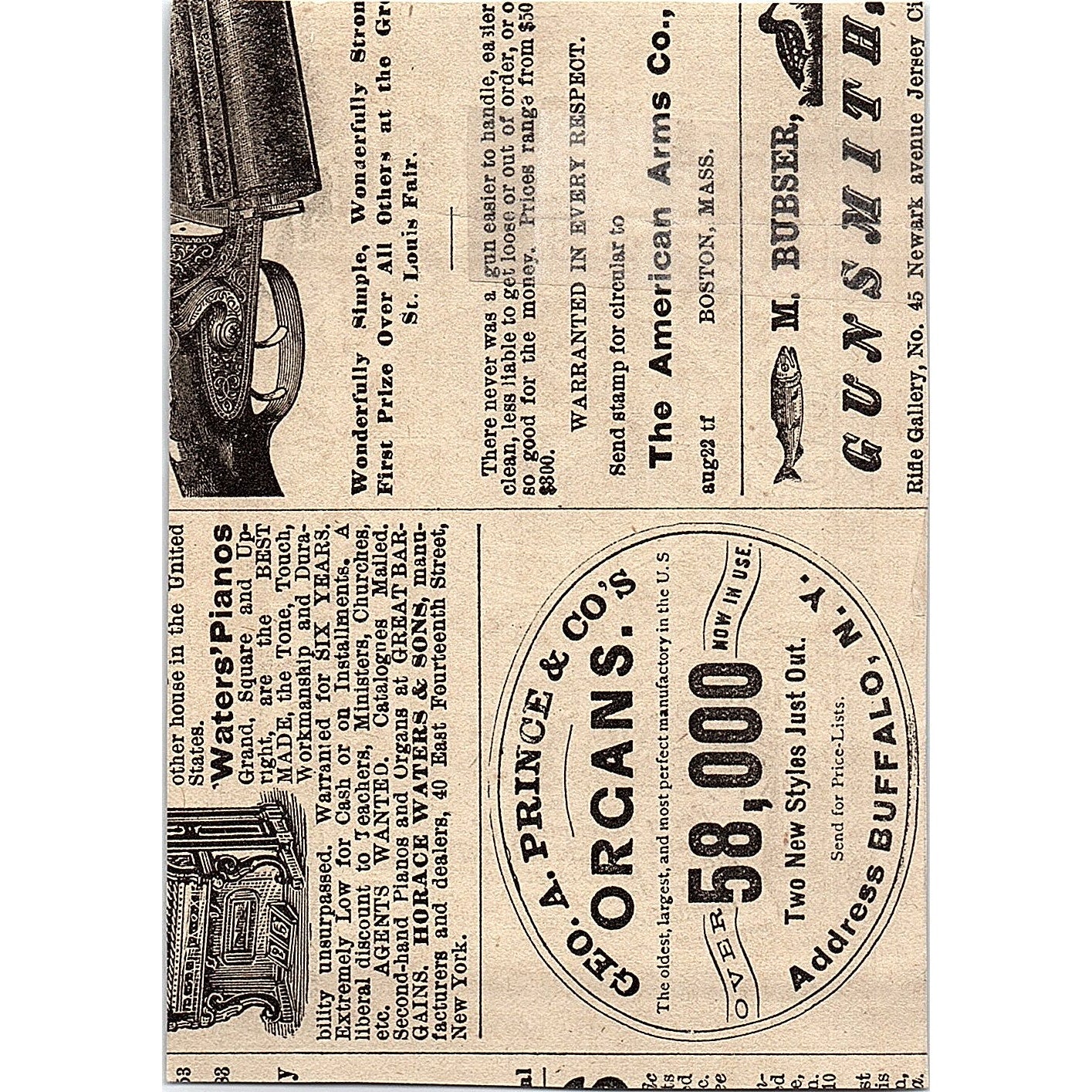 E. Walker's Sons Job & Edition Bookbindery 14 Dey St New York 1878 Ad AG2-H4