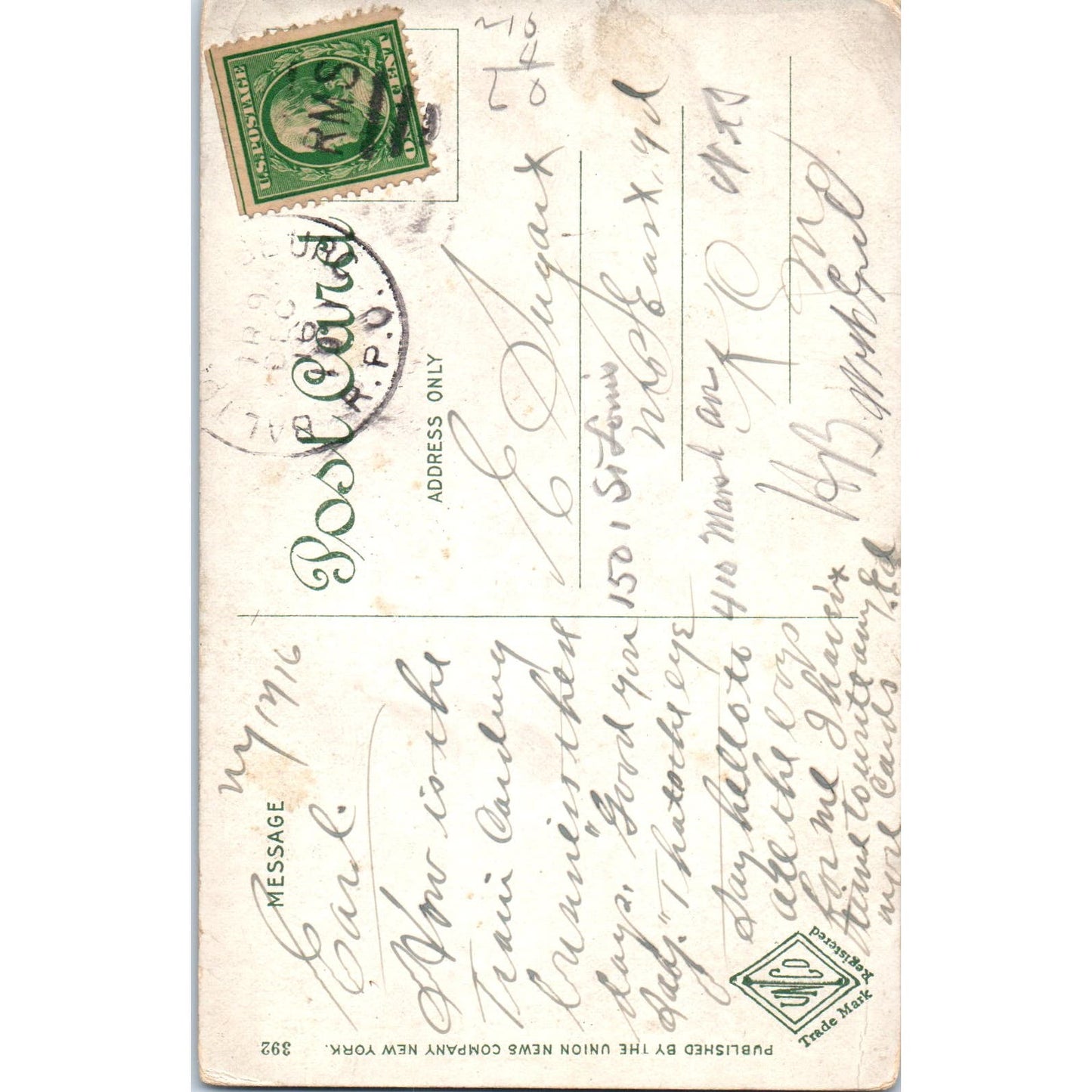 1908 Singer Building New York Postcard PD3