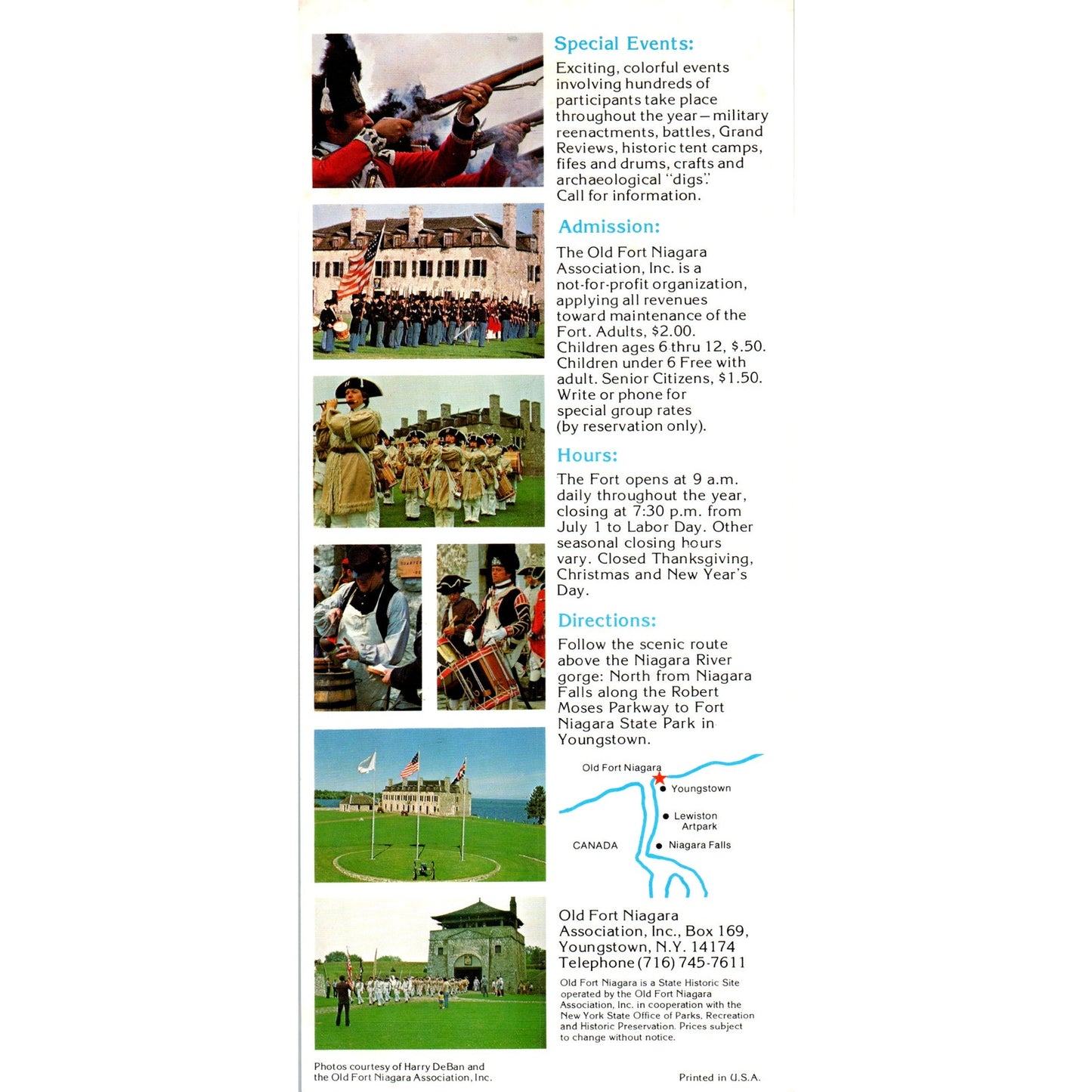 Vintage Old Fort Niagara 3 Centuries of History Travel Info Card TH2-O2