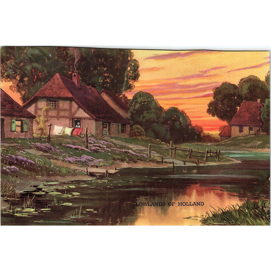 Retro Kitsch View of Lowlands of Scotland Vintage Art Print 5x7" V17