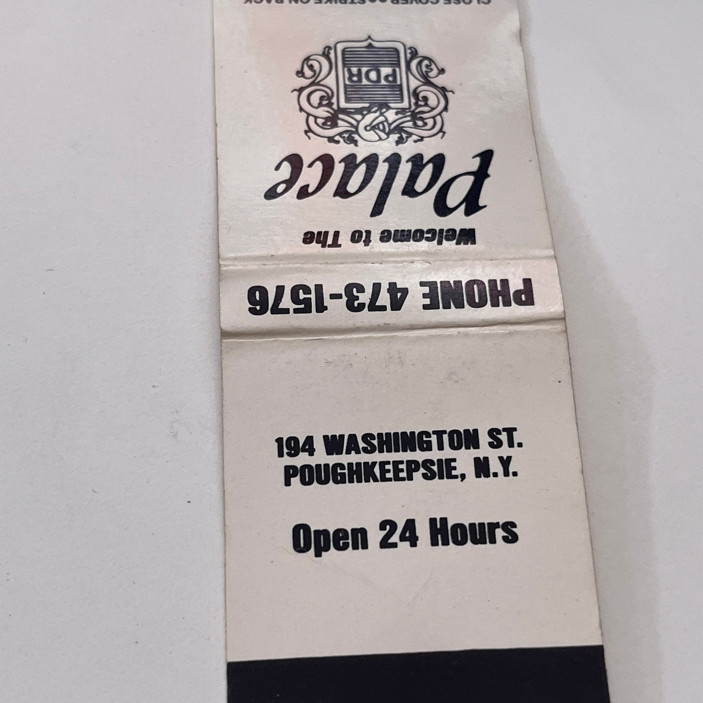 The Palace 194 Washington St Poughkeepsie NY Vintage Matchbook Cover TB8-MB-11