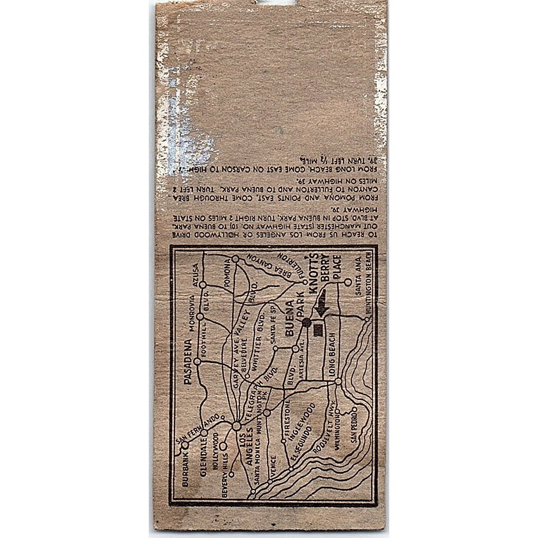 Knotts Berry Farm Buena Park CA Ghost Town Vintage Matchbook Cover SF3-Y3