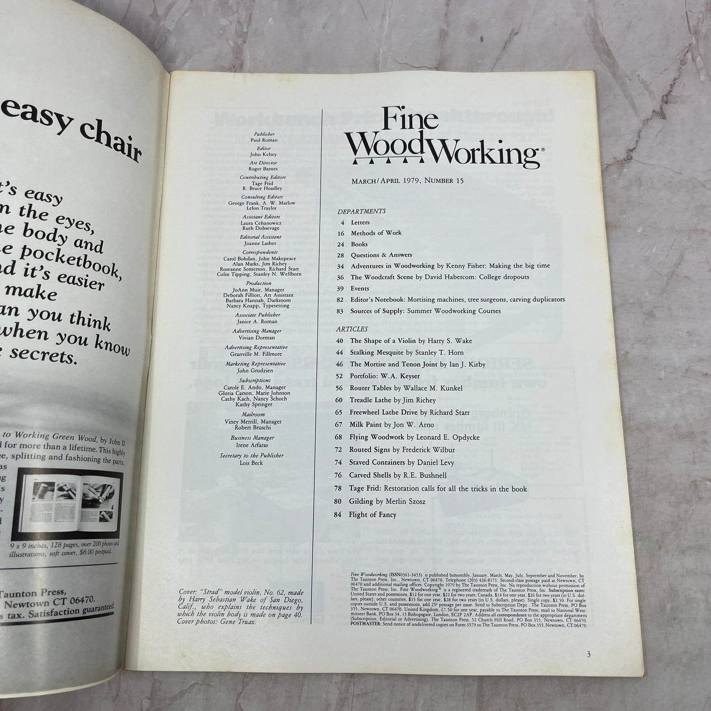 The Shape of a Violin - Mar/Apr 1979 No 15 - Fine Woodworking Magazine M35