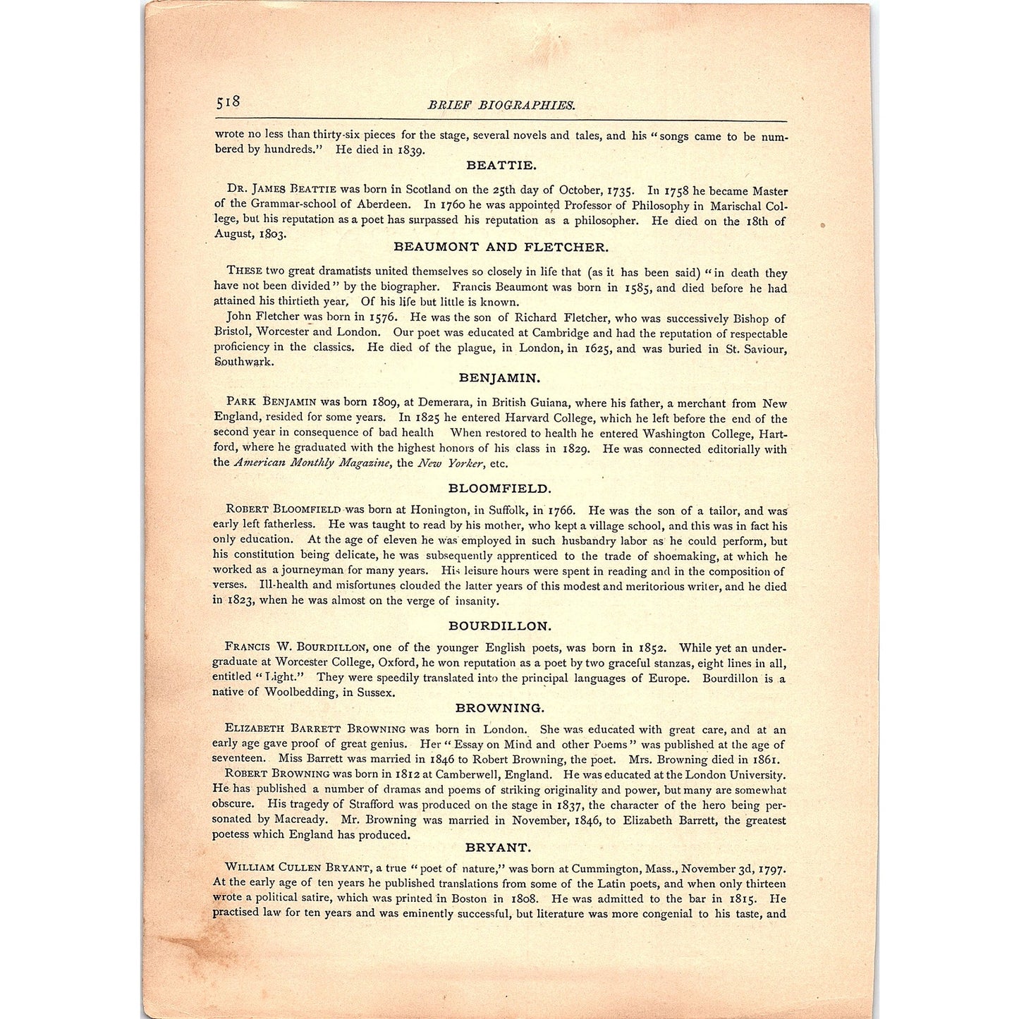 Brief Biographies of Contributors to Perfect Jewels 8 Pages 1884 TA5-CJ-6
