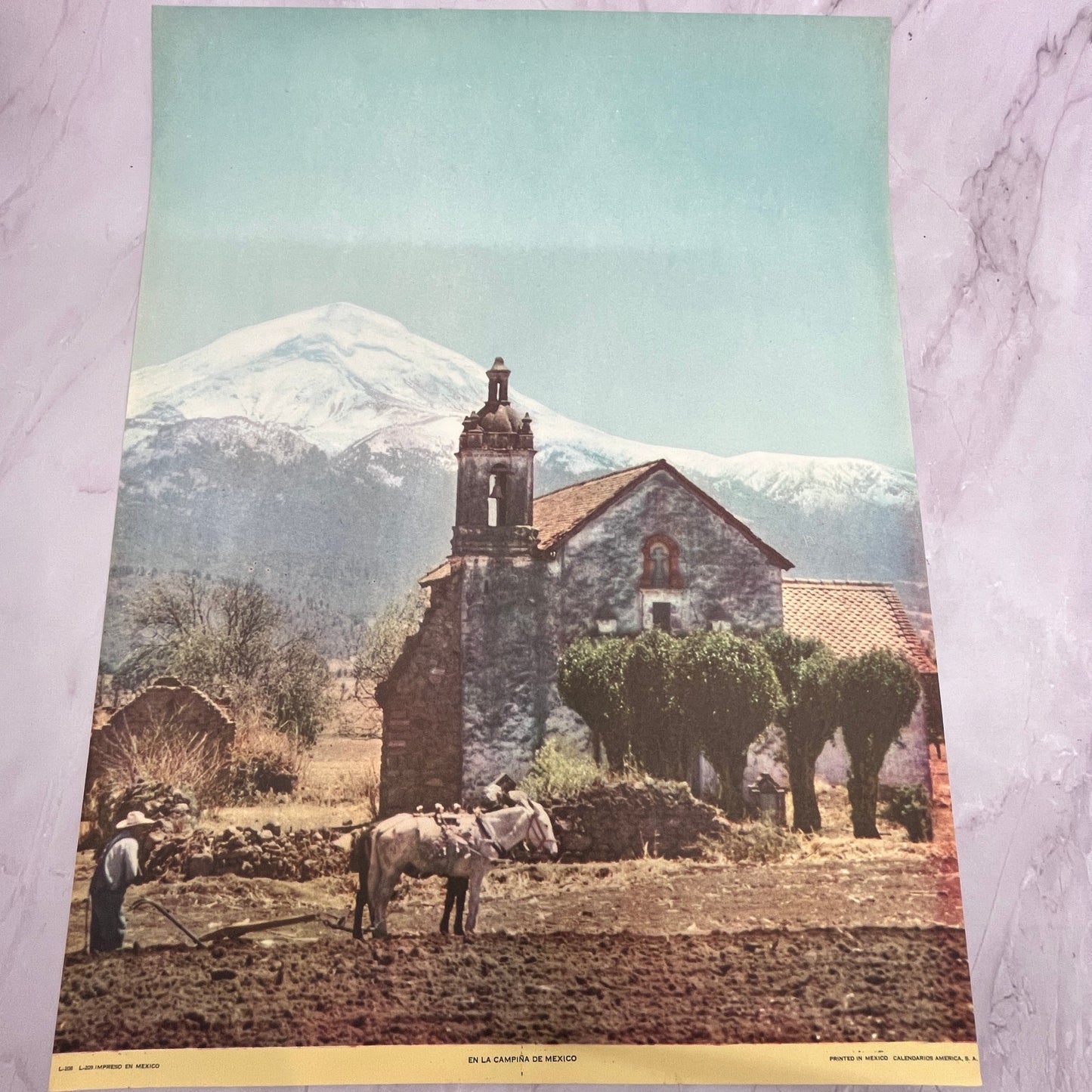 En La Campiña De Mexico - Retro Mexican Art 11.5x14.5" Art Print V22