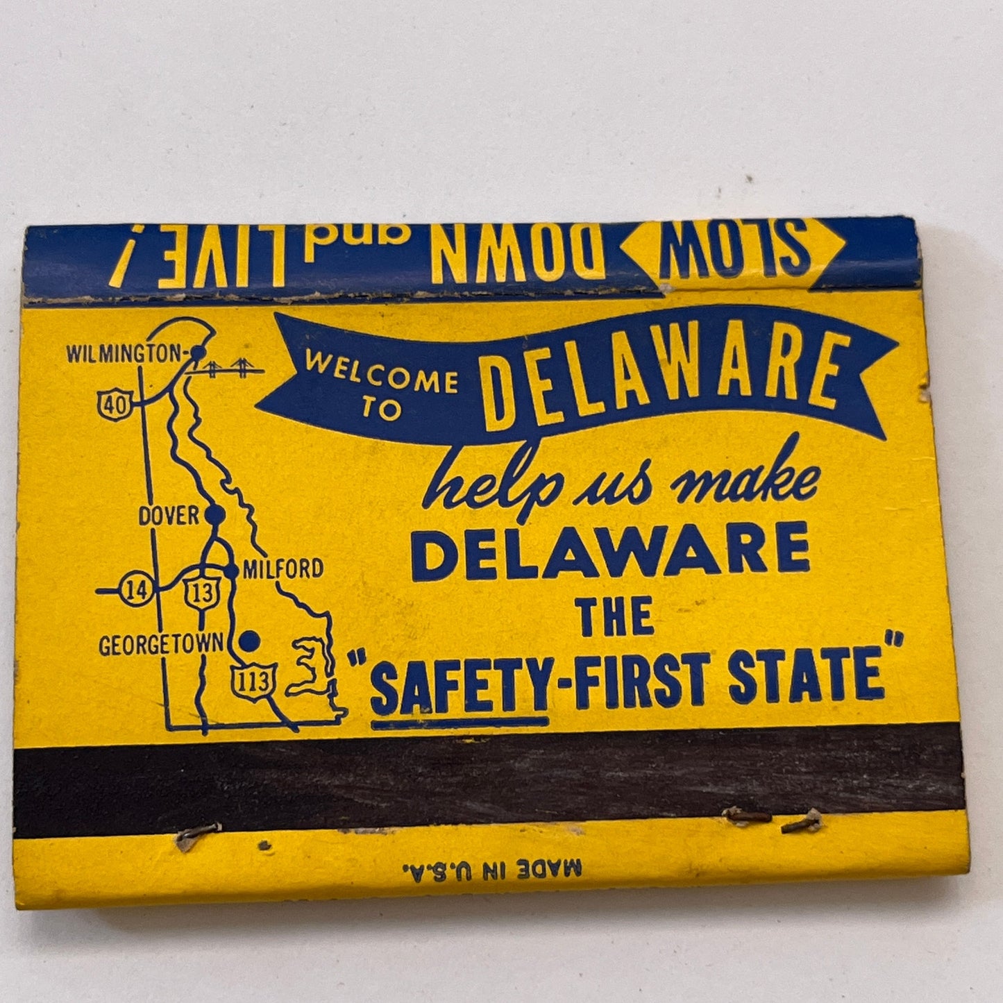 Truckers Prefer Delaware Memorial Bridge Vintage Matchbook Cover TB8-MB3-9