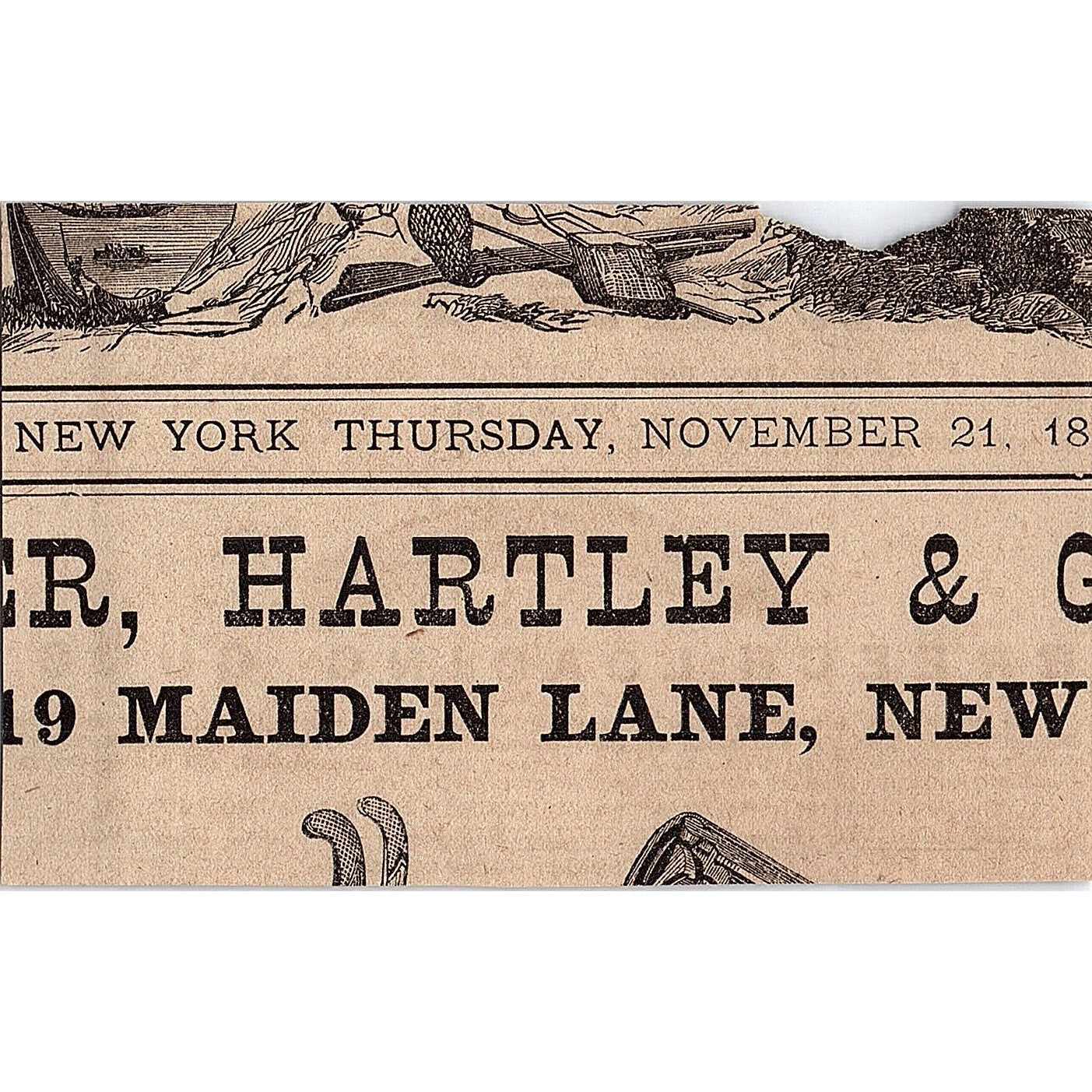Edwin S Harris Breech Loading Guns Broadway New York 1878 Ad AG2-H4