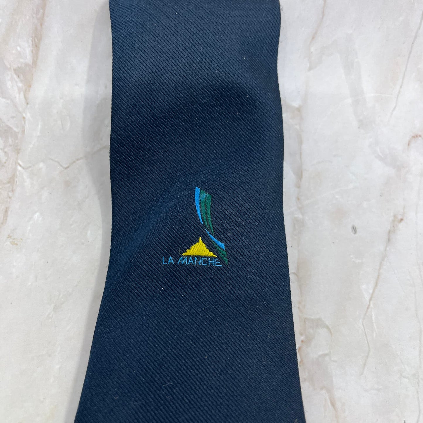 Retro Men's La Manche Embroidered French Polyester Blue Necktie Tie TG9-T2