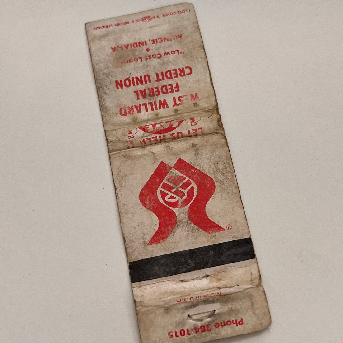 West Willard Federal Credit Union Muncie IN Vintage Matchbook TB6-MB2-15