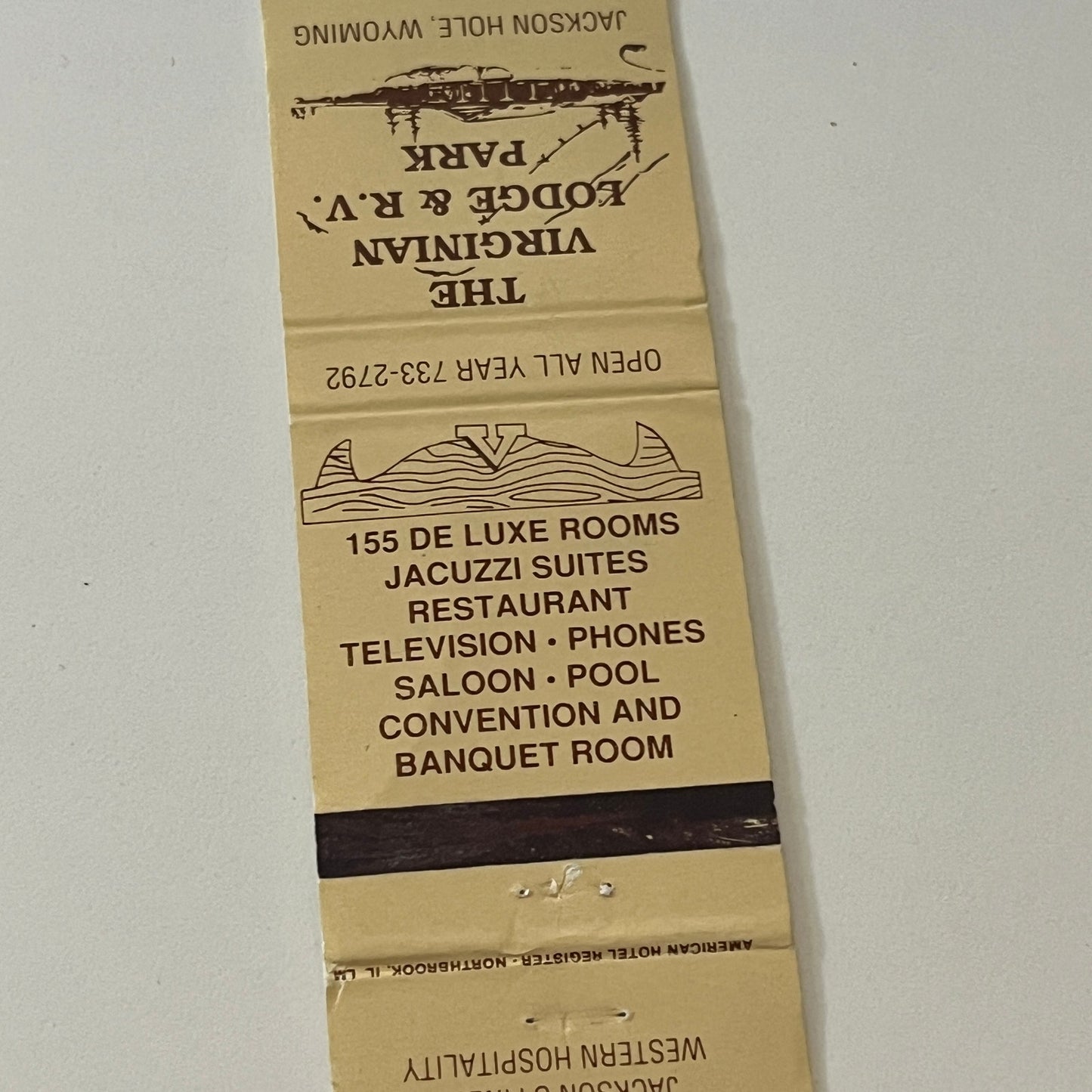 The Virginian Lodge & RV Park Jackson Hole WY Vintage Matchbook Cover TB6-MB2-6