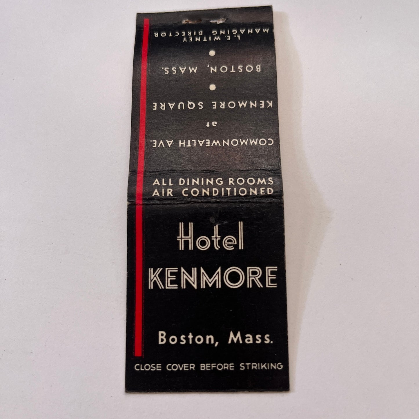 Hotel Kenmore Boston MA L.E. Witney Vintage Matchbook Cover TB6-MB1-11