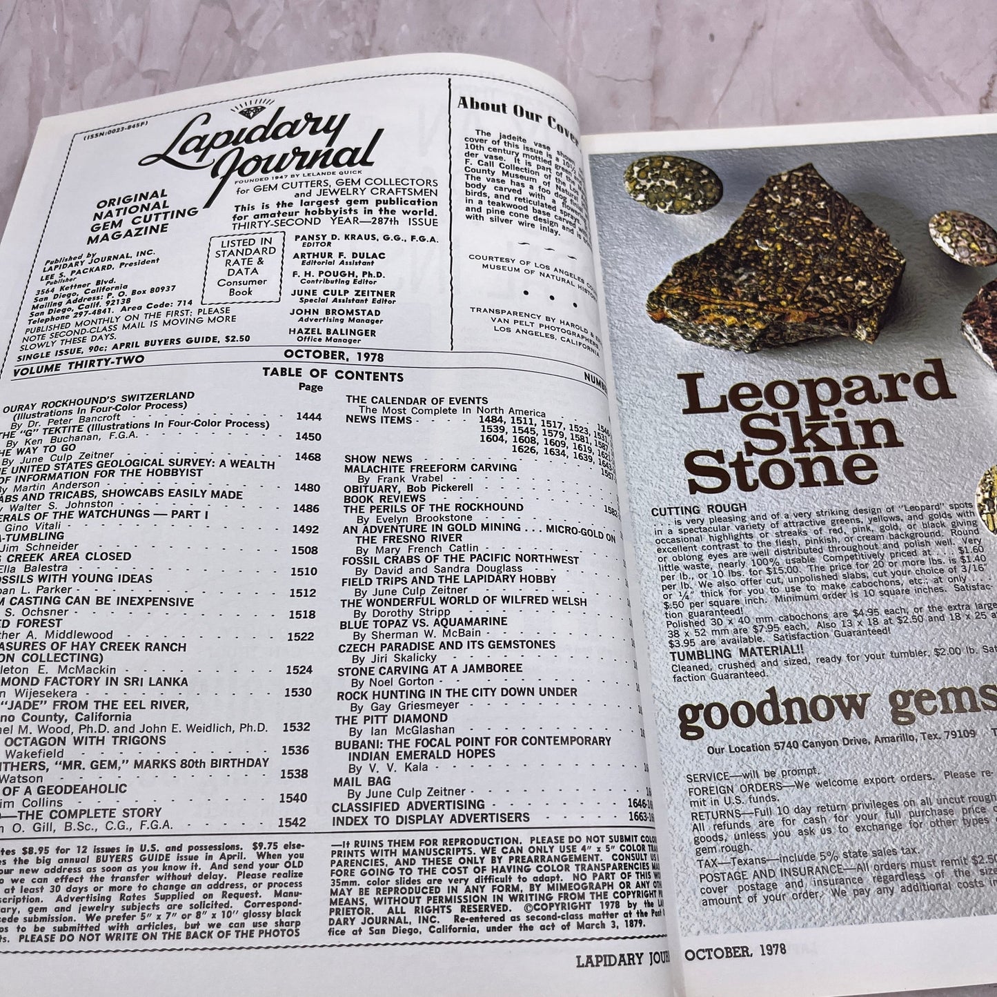 Jadeite Vase - Lapidary Journal Magazine - Oct 1978 M22