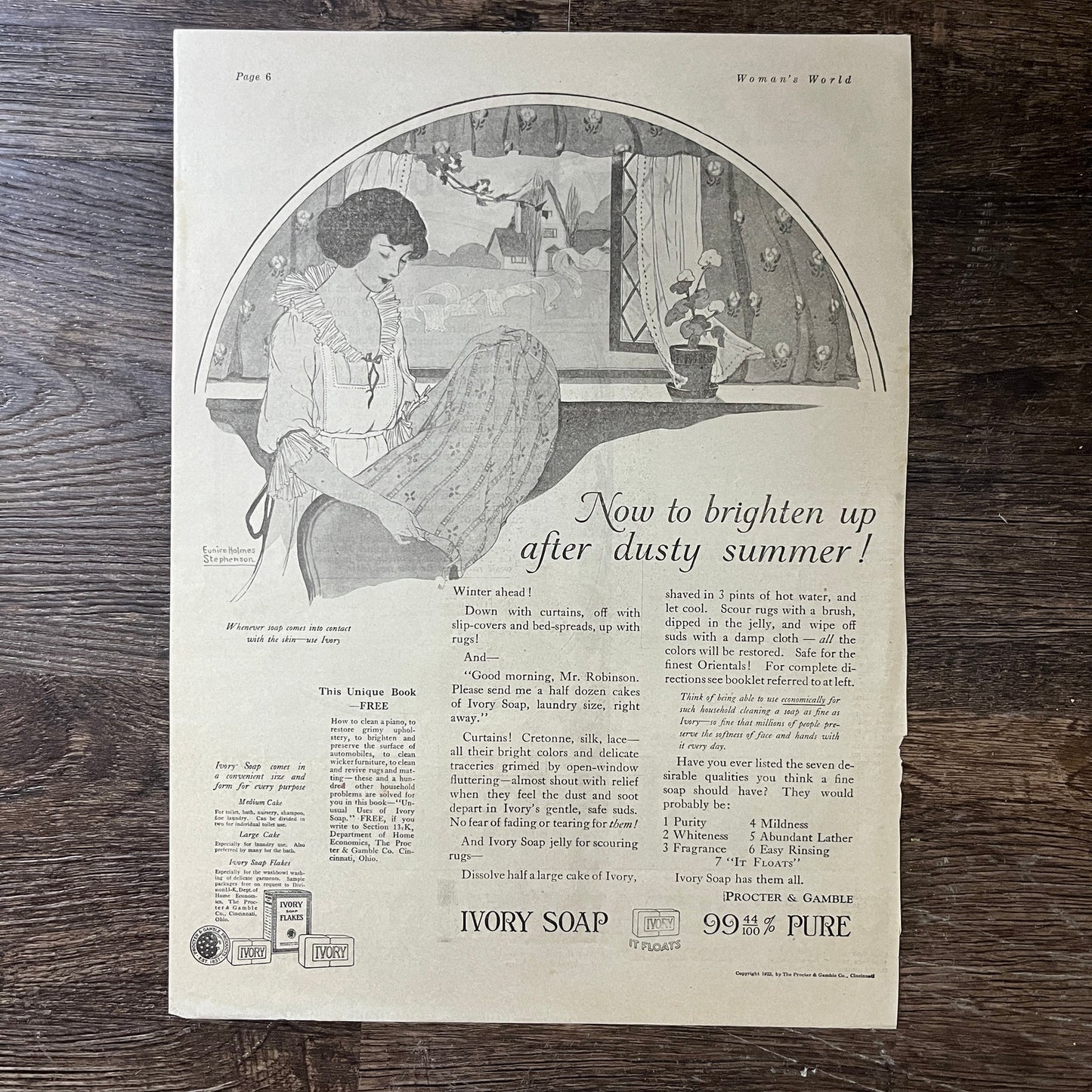 1922 Ivory Soap Brighten Up After Dusty Summer Eunice Holmes Stephenson 10x13 V7