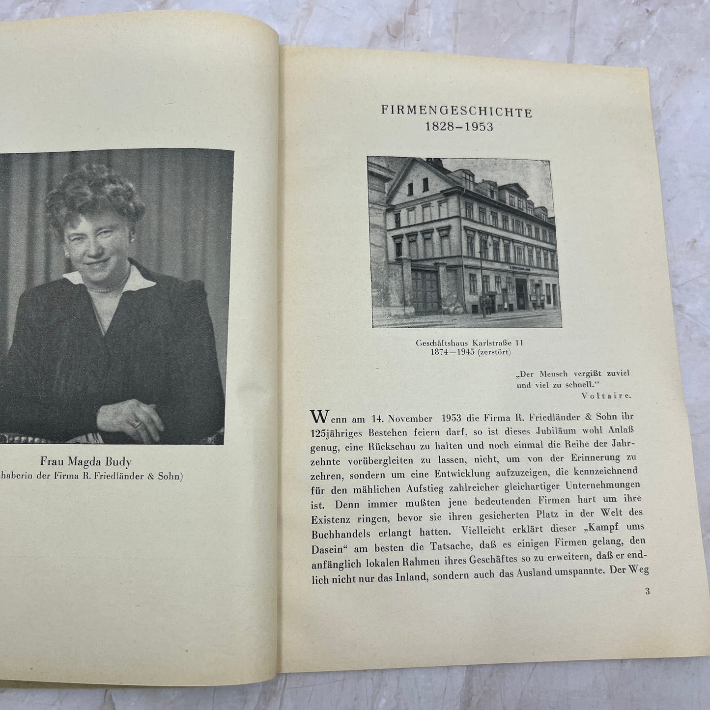 1953 R. Friedländer & Sohn Antiquarian Bookstore 125th Anniversary German TI9-P2