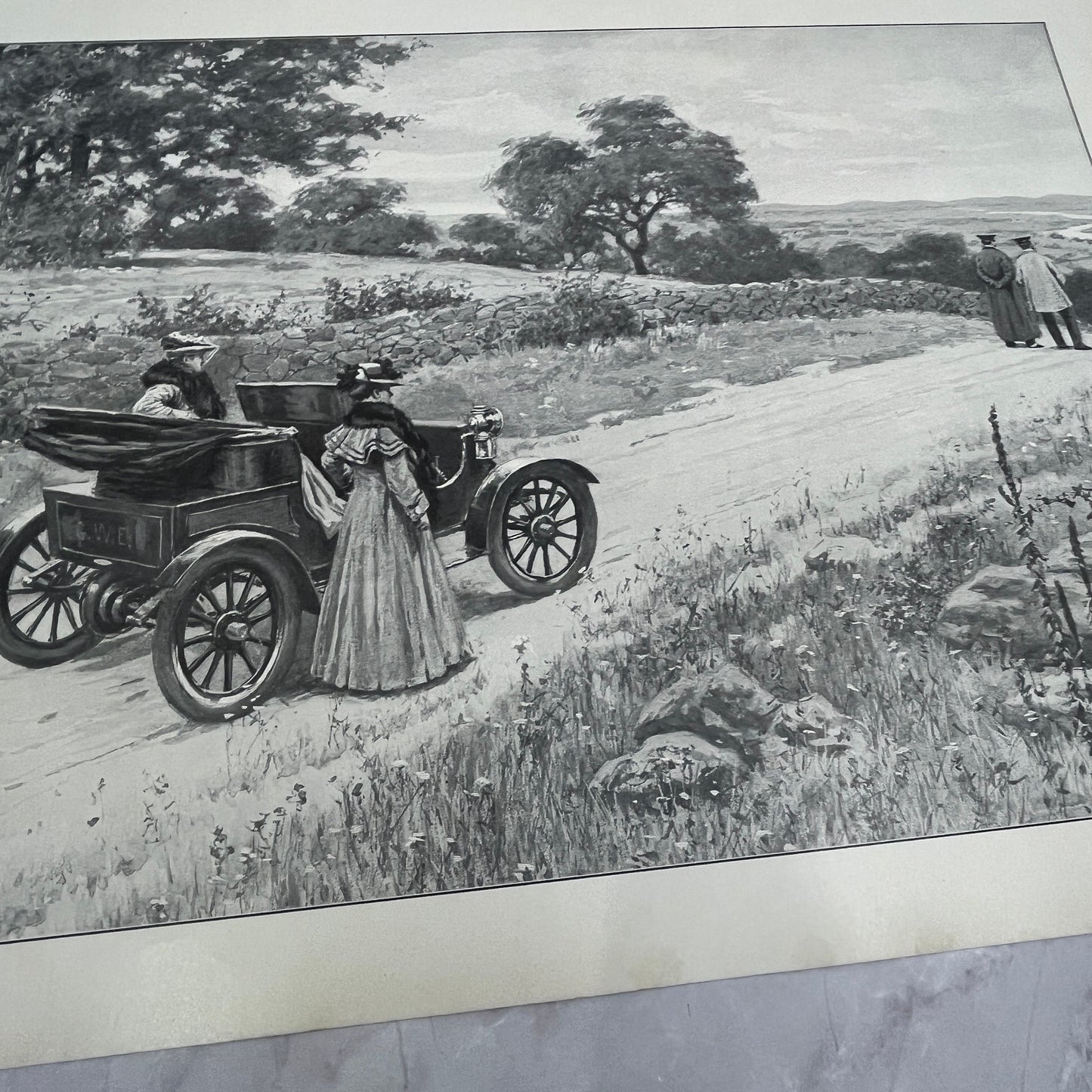 The Pleasures of Automobiling - Original 1904 A.B. Frost Art Print V14-3