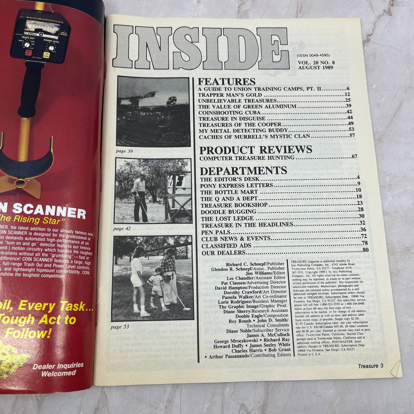 1989 Aug - Treasure Magazine - Treasure Hunting Prospecting Metal Detector M16