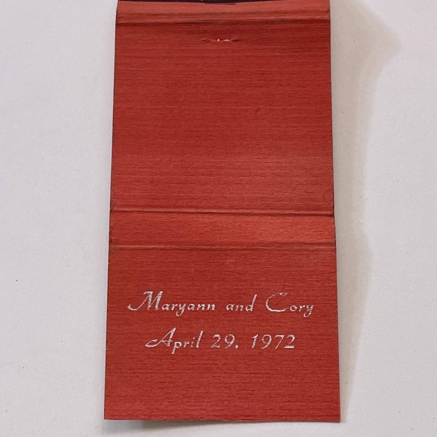 Maryann and Cory Wedding April 29, 1972 Monogrammed Matchbook Cover TB6-MB1-11