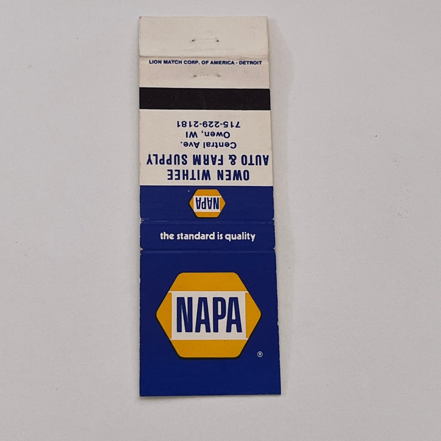 Owen Withee Auto & Farm Supply Owen WI Vintage Matchbook Cover TB6-MB2-2