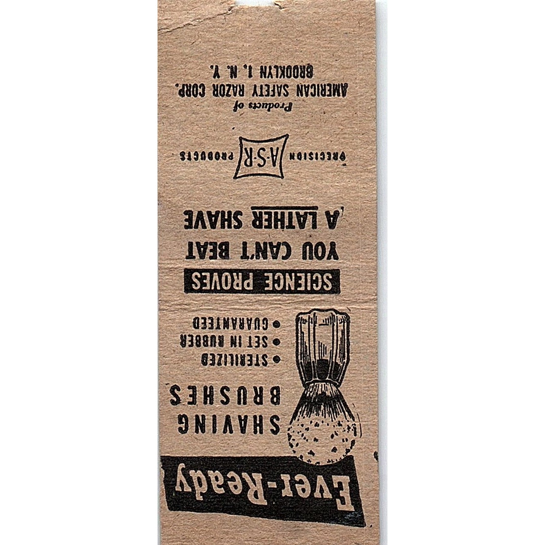 Silver Star Duridium Shaving Razor Blade Vintage Matchbook Cover SC7-Y6