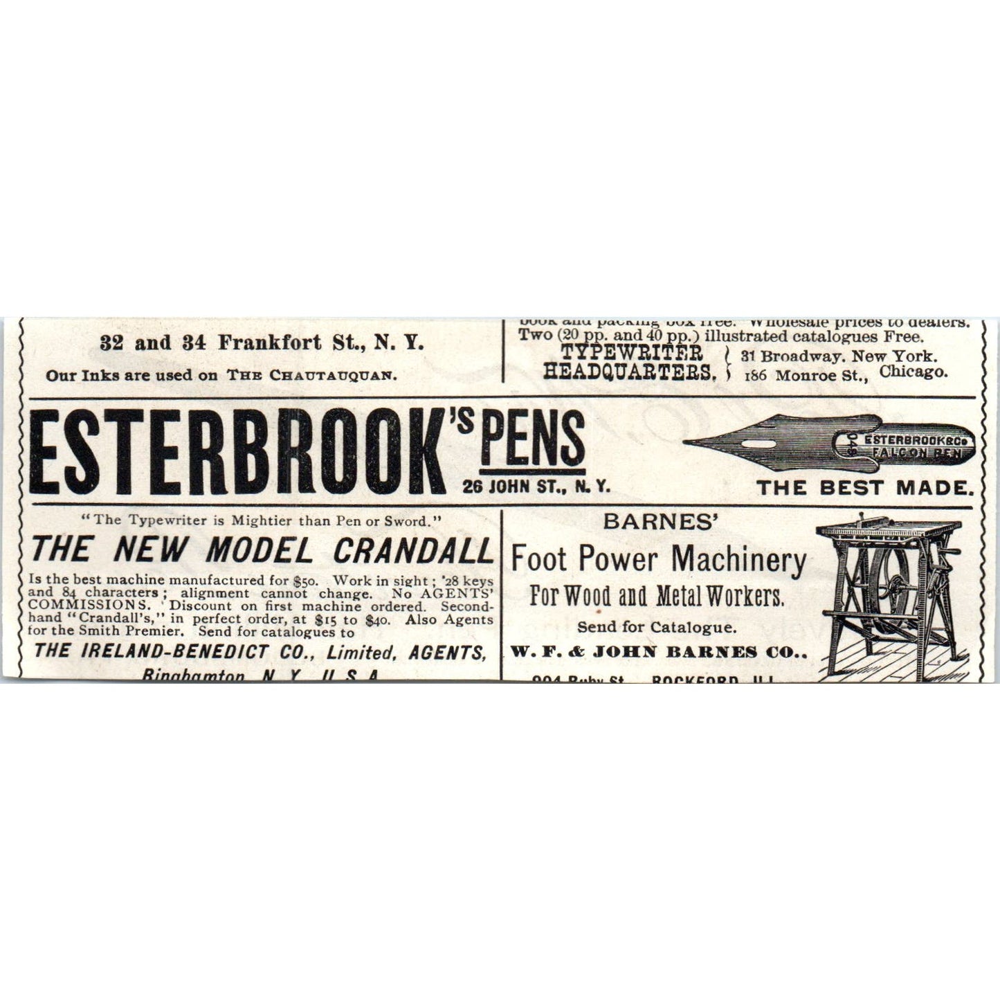 The Paul E. Wirt Fountain Pen Bloomsburg PA c1890 Victorian ad AE8-CH4