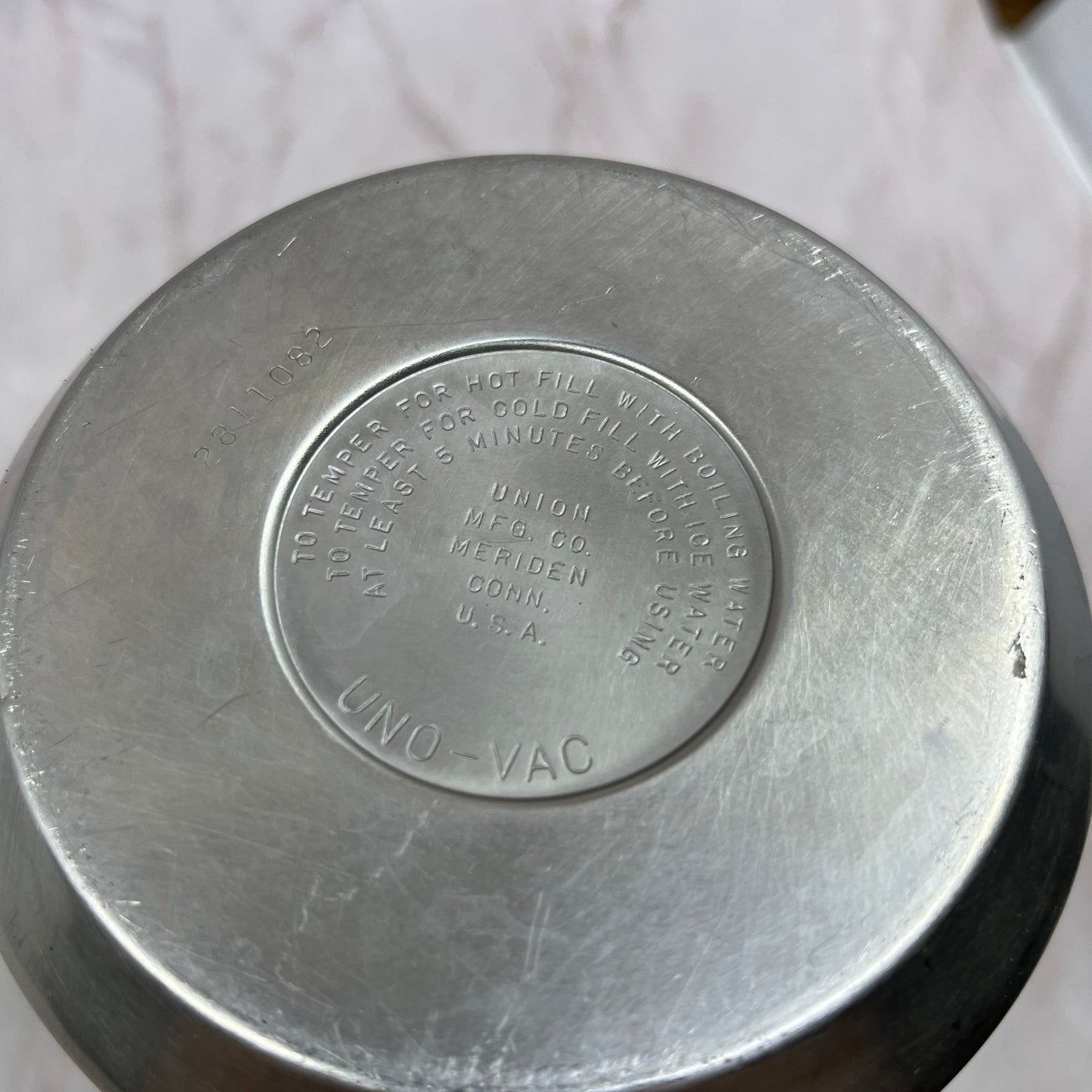 Vintage UNO-VAC Wide Receiver Thermos Stainless Steel Unbreakable TA9