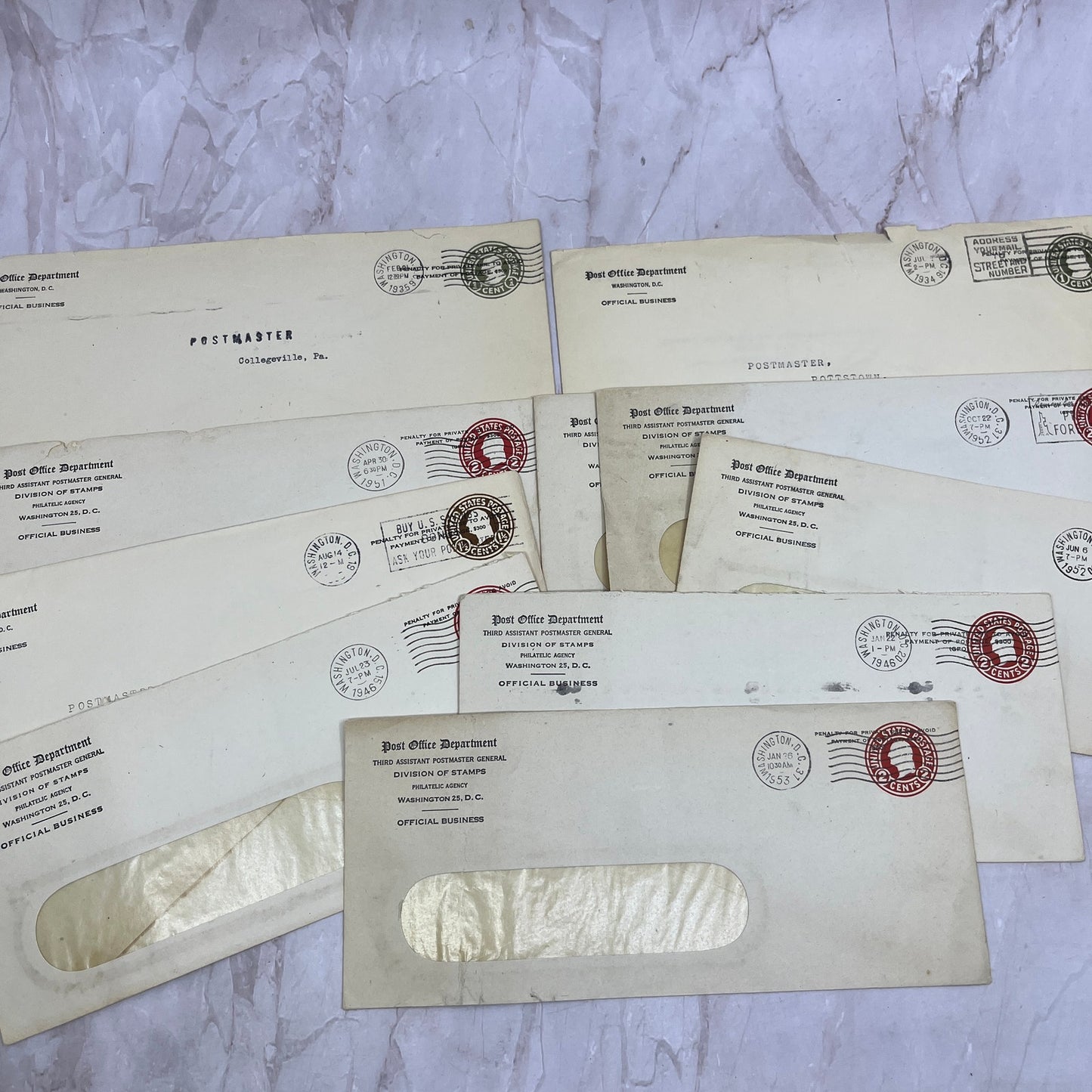 1950s Lot Post Office Department Washington DC Postal Cover Envelopes TI5-E-20