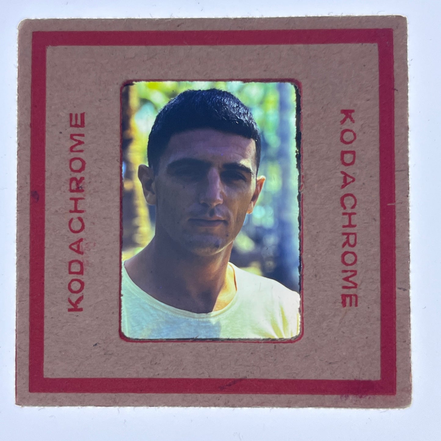 WWII c1945 Slide - Portrait Marked Walter Rutski at Morotai Island AG2-S9