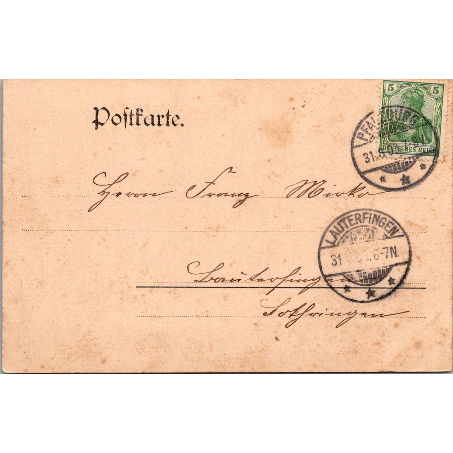 Eckmannstraße Mit Seminar Pfalzburg Lauterfingen 1903 German Postcard P5-11