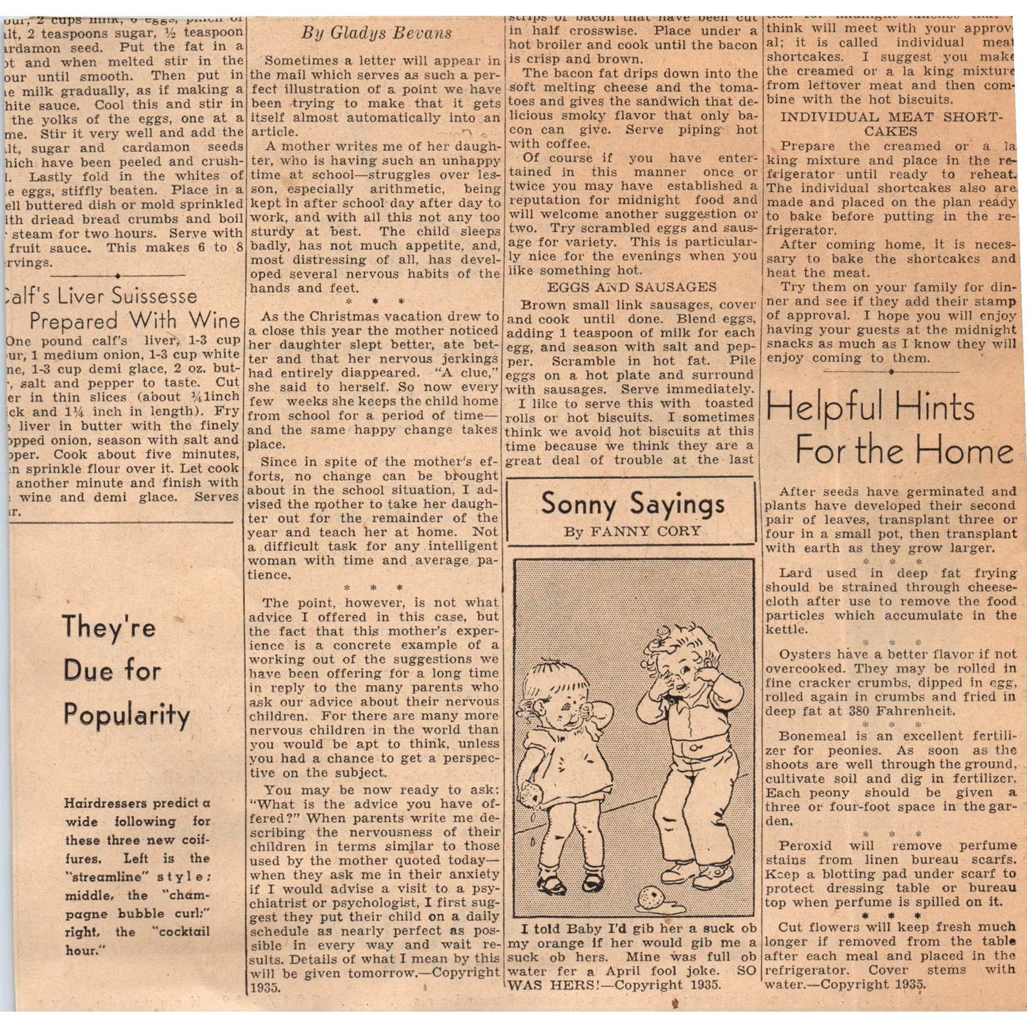 Schlampp's Silver Foxes Furs 8" 1935 Minneapolis Journal Advertisement D10