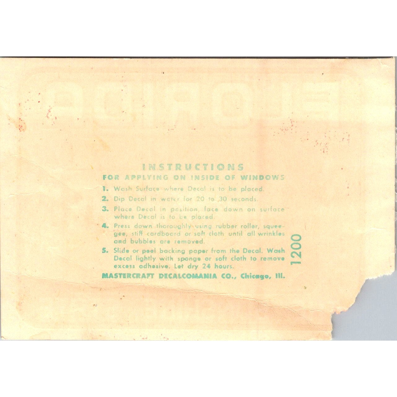 1960s Original Florida Sunshine State (Torn) Decal 2.5x4 Lindgren-Turner AH4-M1