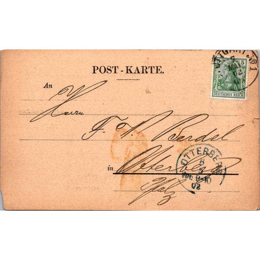 Simon Berge Tuck & Buckskin Stuttgart 1902 German Reich Postcard TE2-GRP
